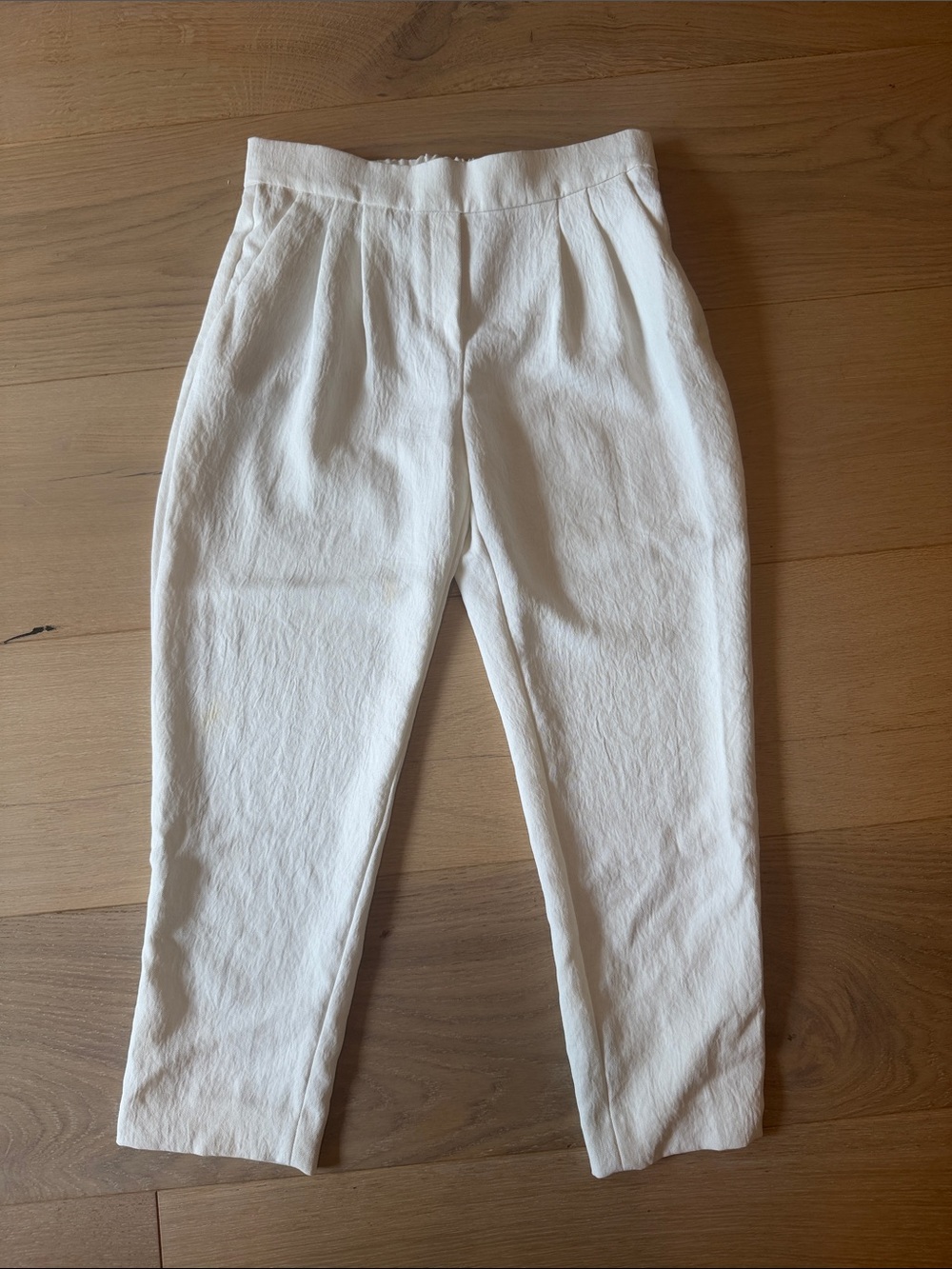 Aritzia Babaton Ivory Elastic-Waist Trousers